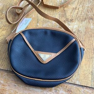 Yves Saint Laurent Black and Tan Crossbody Bag